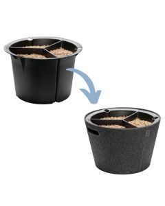 Kaminholz- & Pelletkorb 2-in-1 – Aduro Proline Filz Grau mit schwarzem Einsatz bei ofenland24 kaufen