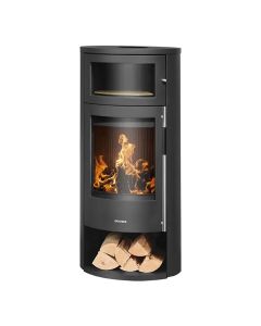 Kaminofen mit Backfach Oranier Polar Neo Bakery Stahl Schwarz 6,5 kW