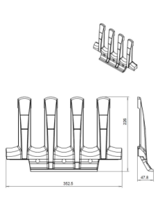 NunnaUuni  Ersatzteil Stehrost AG2 + AG3 (352,5 x226 mm)