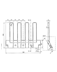 NunnaUuni - Ersatzteile - 4 Zack GF1/GF2 362 x 262 mm Rückwand