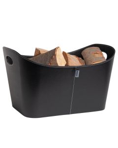Holzkorb Aduro  Baseline Leder schwarz | ofenland24