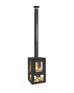 Terrassenkamin Cortenstahl RB73 QUARUBA XL MOBILE  schwarz