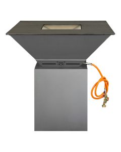 Gasgrill Feuerschale Plancha  BigQube L Silber oder Schwarz lackiert