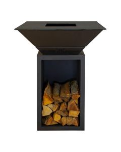 Gartenkamin Plancha Grill Holz Blackbull BigQube L Schwarz