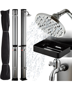 Solardusche mit Wasserspeicher für Garten,Pool und Camping - Gartendusche inkl. Schutzhülle 35 Liter