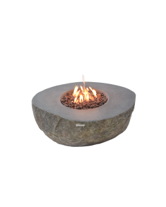 Feuertisch BOULDER Naturstein-Optik 110 x 90 x 41 cm