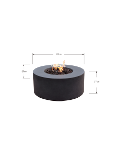 Feuertisch VENICE Zementoptik 87 x 81 x 37 cm
