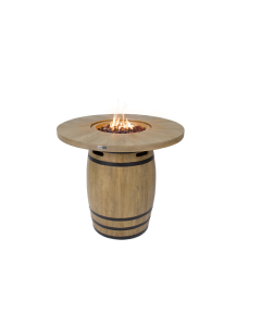 ELEMENTI Feuertisch LAFITE Bartische aus Beton - Komplett-Set,wetterbeständig,Holzoptik 122x122x110cm