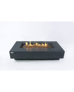Terrassentisch POSITANO mit Feuer im Betonstil 152 x 69 x 35 cm