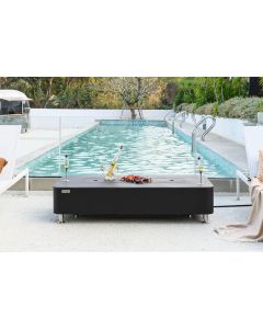 Marmor Tisch VALENCIA mit Gas Feuerstelle 157 x 35 x 76 cm