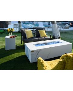 Feuerstelle CARRARA Marmor Look 152 x 71 x 43 cm