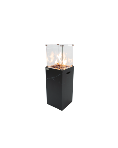 Outdoor-Gaskamin,Terrassenheizer YUKON Marmor-Design 44 x 44 x 136 cm