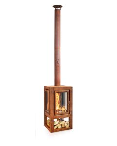 Gartenkamin Cortenstahl RB73 Quaruba XXL mobile